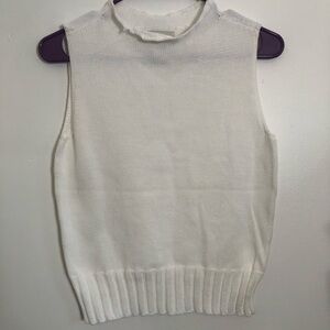Banana Republic White Sleeveless Sweater